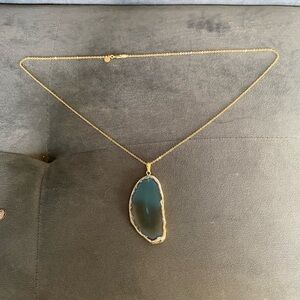 Blue Agate Pendant Necklace